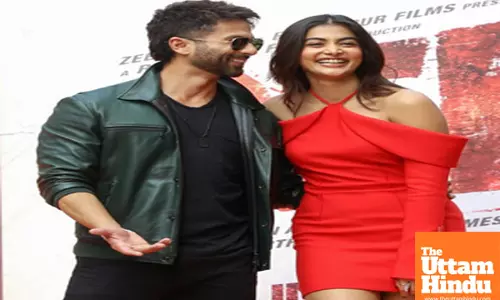 Mumbai: Actors Shahid Kapoor and Pooja Hegde attend the trailer launch event of the film Deva