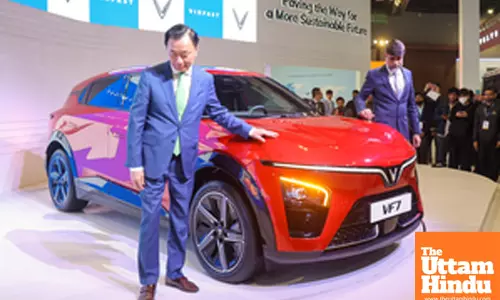 New Delhi: VinFast unveils the VF7 at the Bharat Mobility Global Expo 2025
