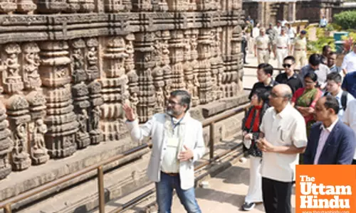 Bhubaneswar: President of the Republic of Singapore, Mr. Tharman Shanmugaratnam visits Sun Temple
