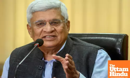 Kolkata: General Secretary of the Communist Party, Prakash, addresses a press meet at the CPI(M) Party Office