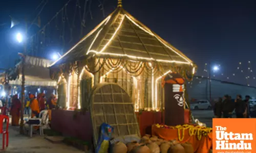 Prayagraj: A beautifully decorated makeshift at the Maha Kumbh Mela