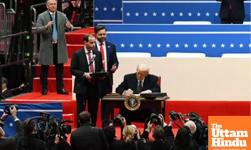 Washington: U.S. President Donald Trump attends his presidential parade at Capital One arena
