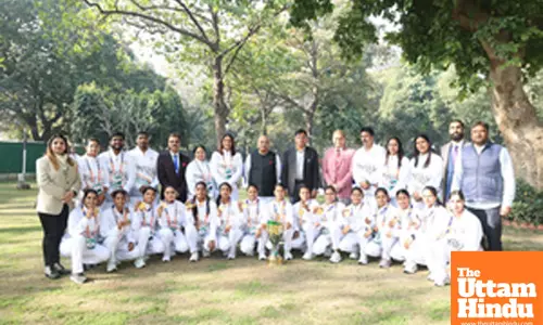 Sports Min Mansukh Mandaviya felicitates Kho Kho World Cup-winning teams