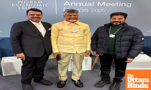 Davos : Telangana Chief Minister Revanth Reddy, Andhra Pradesh Chief Minister N. Chandrababu Naidu, and Maharashtra Chief Minister Devendra Fadnavis participate in a roundtable discussion