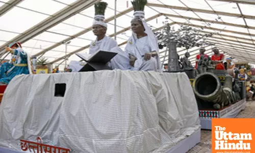 New Delhi: Media preview of the tableau participating in the Republic Day Parade 2025