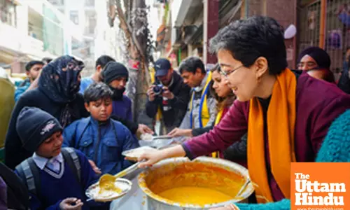 New Delhi: Delhi Chief Minister Atishi participates in the bhandaara