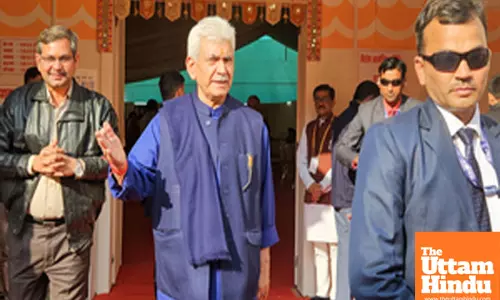 Prayagraj: Jammu and Kashmir Lieutenant Governor Manoj Sinha visits to attend the Maha Kumbh Mela 2025