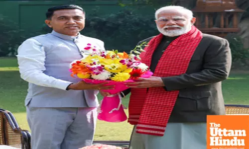 New Delhi: Prime Minister Narendra Modi meets Goa Chief Minister Pramod Sawant