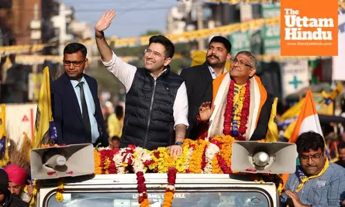 Grand Roadshow of AAP MP Raghav Chadha in Adarsh Nagar