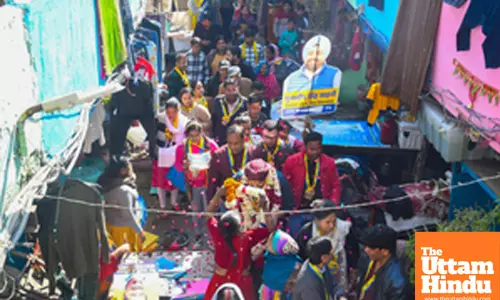 New Delhi: AAP candidate from Chandni Chowk constituency, Punardeep Sawhney (Sabby Sahni), campaigns