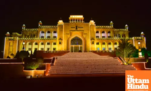 Jaipur: The Rajasthan Assembly building illuminated in vibrant lights ahead of the upcoming Republic Day celebrations