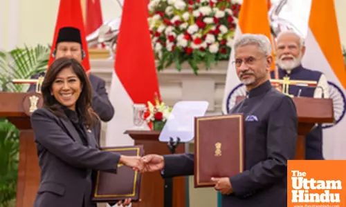New Delhi: Prime Minister Narendra Modi and President of Indonesia, Prabowo Subianto, witness the exchange of MoUs