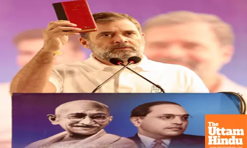 Mhow: Lok Sabha LoP and Congress MP Rahul Gandhi addresses Jai Bapu, Jai Bhim, Jai Samvidhan Rally