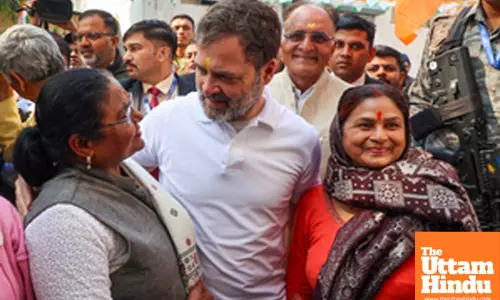 New Delhi: Lok Sabha LoP and Congress MP Rahul Gandhi interacts with NDMC employees