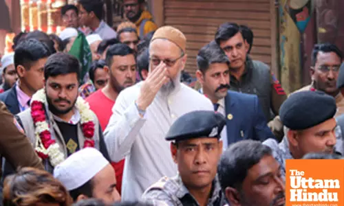 New Delhi: AIMIM President Asaduddin Owaisi campaigns in support of party candidate