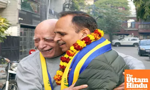 New Delhi: Aam Aadmi Party (AAP) leader Satyendar Jain leads a door-to-door campaign