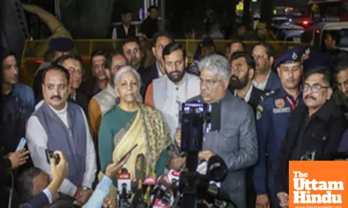 New Delhi: Union Minister Bhupender Yadav addresses media after meeting the Election Commission of India at Nirvachan Sadan