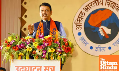 Nagpur: Maharashtra CM Devendra Fadnavis attends the inauguration ceremony of the ABVPs 53rd Vidarbha Prant Adhiveshan