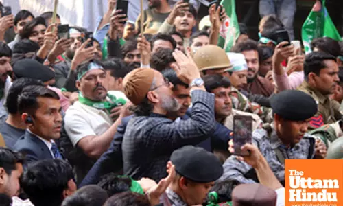 New Delhi: AIMIM President Asaduddin Owaisi campaigns in support of party candidate