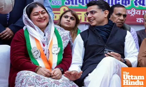 New Delhi: Congress candidate from Wazirpur assembly constituency, Ragini Nayak, campaigns for Delhi election