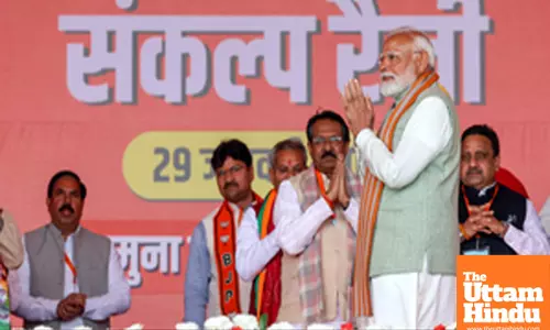 New Delhi PM Modi attends a public meeting for the Delhi Assmbly Elections