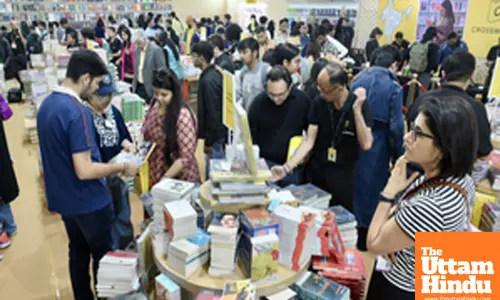 Jaipur: Visitors explore book stalls at the Jaipur Literature Festival