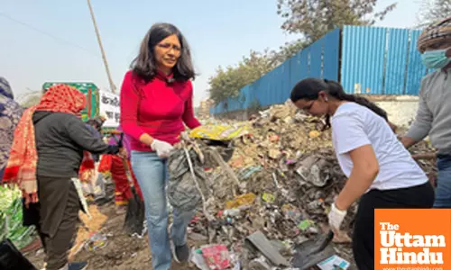 New Delhi : AAP MP Swati Maliwals Protest with Garbage Truck