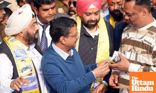 New Delhi: AAP National Convenor Arvind Kejriwal launches the Savings Certificate Campaign