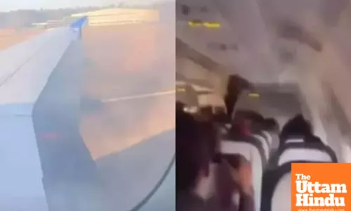 Fire breaks out during plane takeoff, passengers panic