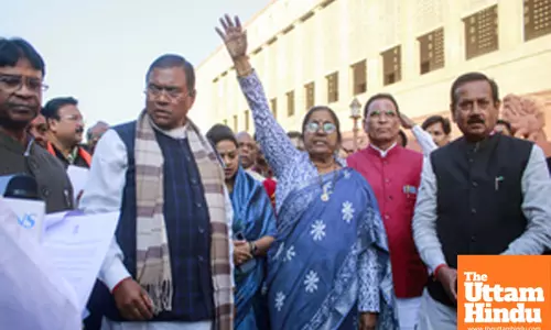 New Delhi: BJP MPs protest against Independent MP Pappu Yadav