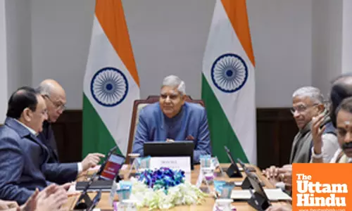 New Delhi: Vice President and Chairman of Rajya Sabha, Jagdeep Dhankhar presides over the meeting of the Business Advisory Committee