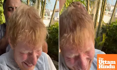Ed Sheeran gets head massage on street before live concert in Chennai, video goes viral