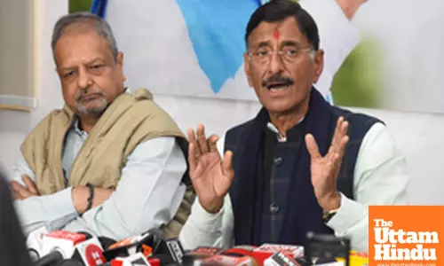 Union Minister of State for Defence, Sanjay Seth, addresses a press conference