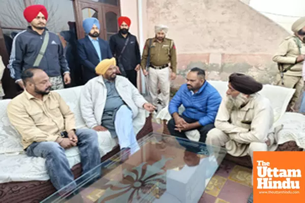 Punjab Cabinet Minister Kuldeep Singh Dhaliwal meets Daler Singh, one of the Indian immigrants deported by the United State