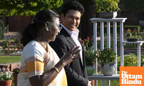 President Droupadi Murmu with Cricket legend Sachin Tendulkar