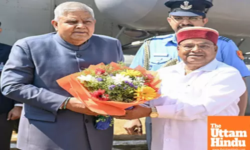 Vice-President Jagdeep Dhankhar arrives in Ranebennur