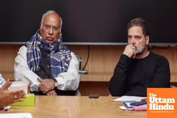 Congress President Mallikarjun Kharge and Leader of Opposition Rahul Gandhi meet with Jharkhand Pradesh Congress Committee leaders