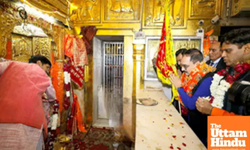 Delhi BJP President Virendra Sachdeva offers prayers at the Hanuman Temple