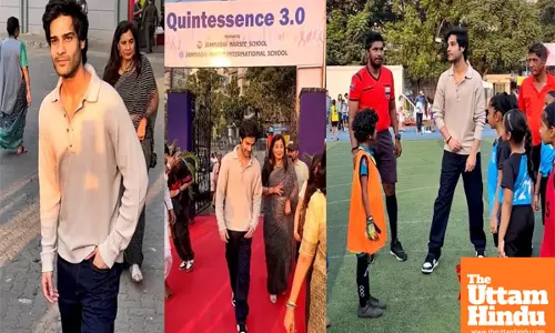 Azaad actor Aaman Devgan goes back to school to spend an evening full of nostalgia