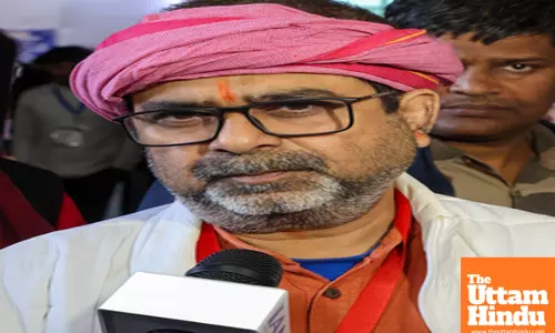 AAP candidate Awadh Ojha from Patparganj speaks to the media