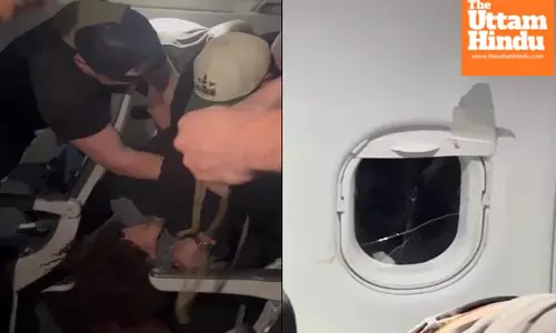 Terror Above the Clouds: Angry Passenger Breaks Plane Window, Sparks Panic! Watch VIDEO