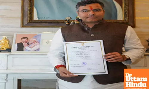 BJP candidate Parvesh Verma receives his victory certificate