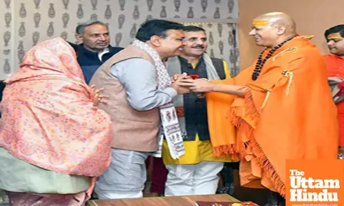 Rajasthan Chief Minister Bhajanlal Sharma meets Acharya Mahamandaleshwar Swami Kailashanand Giri of Niranjani Akhara