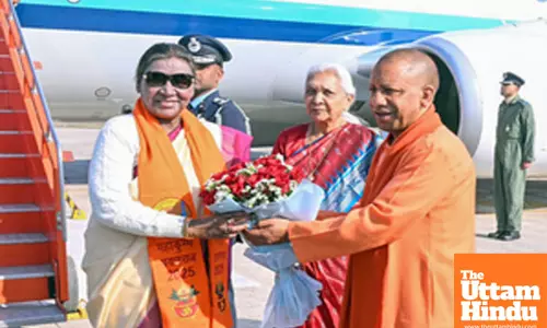 President of India Droupadi Murmu arrives to attend Maha Kumbh 2025