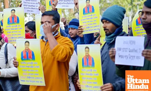 STGT candidates stage a protest and demand immediate recruitment