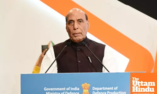 Defence Minister Rajnath Singh addresses the Curtain Raiser Press Conference of Aero India 2025