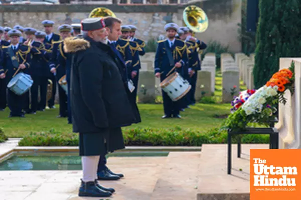 Prime Minister Narendra Modi and French President Emmanuel Macron visit the Mazargues War Cemetery