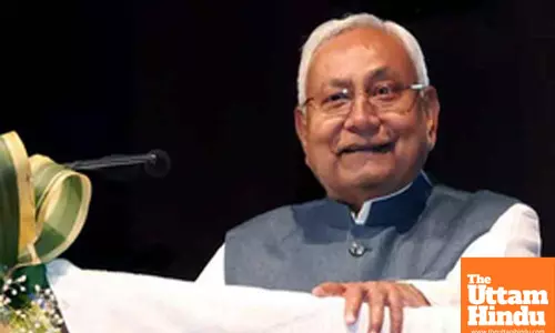 Chief Minister Nitish Kumar during the birth anniversary celebrations of Sant Ravidas