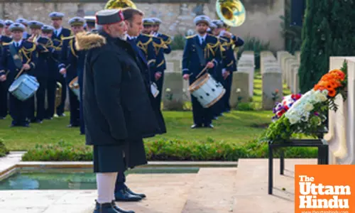 Prime Minister Narendra Modi and French President Emmanuel Macron visit the Mazargues War Cemetery