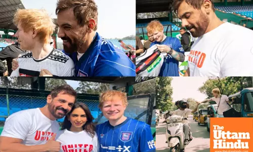 Ed Sheeran and John Abraham kick off new friendship over football